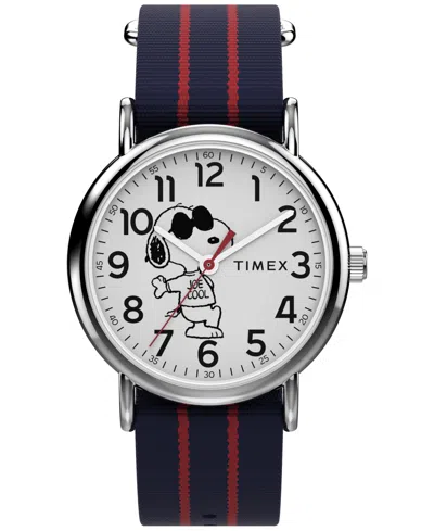 Timex Unisex Quartz Analog Blue Fabric Watch, 38mm