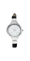 Timex Viewpoint Silver-tone Black Leather Ladies Watch