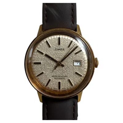 Pre-owned Timex Viscount Auto With Date, Swiss Made, 35mm Gold Plated Steel Case, C1975 In Multi