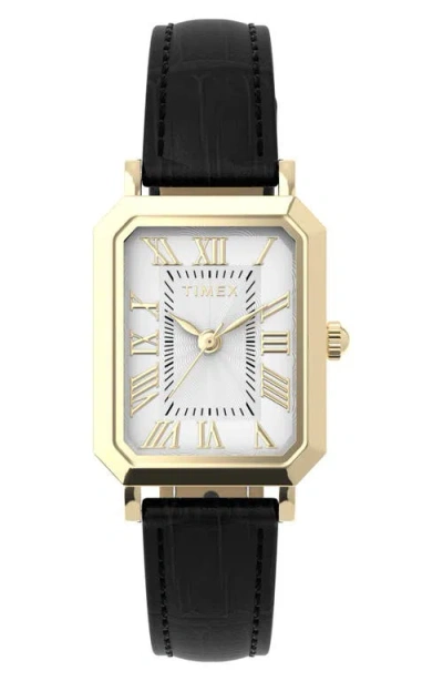 Timex ® Vivienne Trend 21mm Leather Strap Watch In Metallic