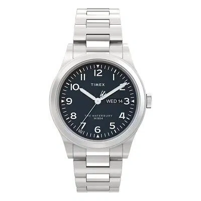 Pre-owned Timex Watch  Man Woman Mod. Waterbury Day-date Steel/black Tw2w14800