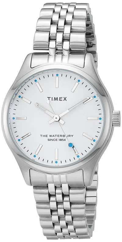 Timex Waterbury 34mm Silver-tone Ladies Watch In Metallic
