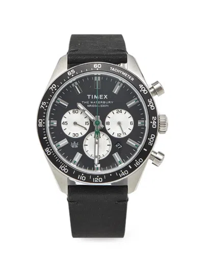 Pre-owned Timex Waterbury 41mm Watch In Black