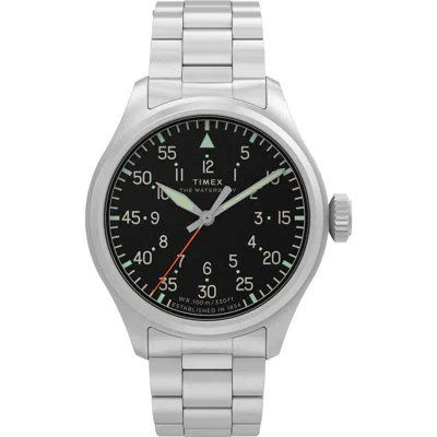 Timex ® Waterbury Ace 41mm Stainless Steel Bracelet Watch In Metallic