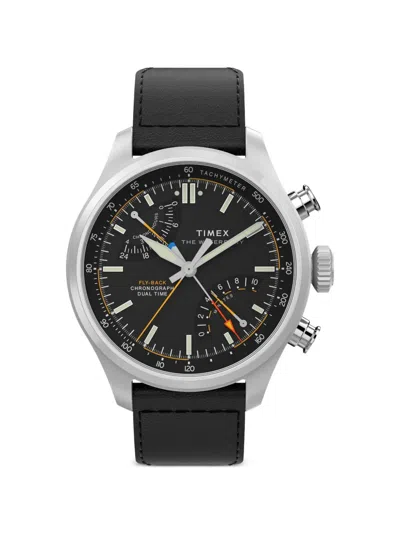 Timex Waterbury Ace Fly-back 43mm Watch In Black