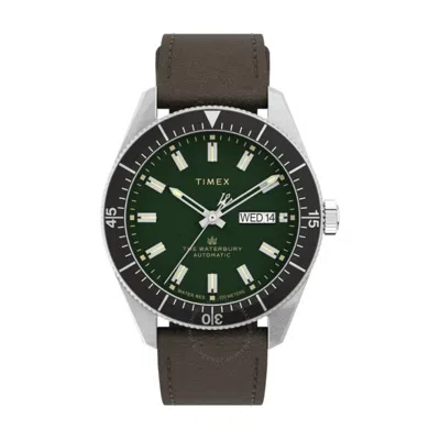 Timex Waterbury Automatic Green Dial Men's Watch Tw2v24700 In Brown