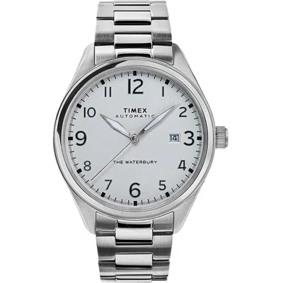 Timex Waterbury Automatic White Dial Men's Watch Tw2t69700 In Metallic