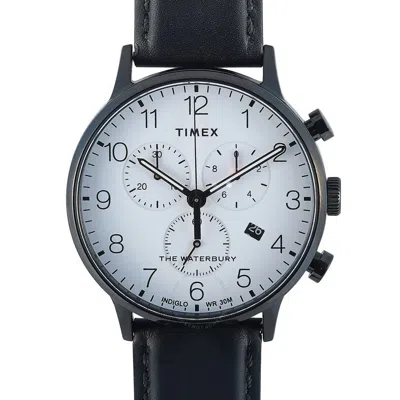 Timex Waterbury Chronograph Quartz Grey Dial Men's Watch Tw2r72300 In Grey/black