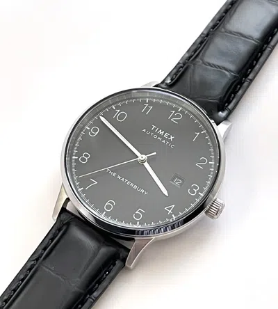 Pre-owned Timex Waterbury Classic Automatic 40mm Watch Leather Strap Tw2t7000zv New///