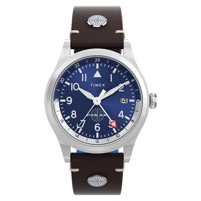 Pre-owned Timex Waterbury Gmt X Pan Am Men's Watch Tw2w97300