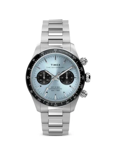 Timex Waterbury Heritage Chronograph 39mm Watch In Silver
