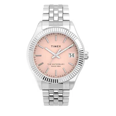 Timex Waterbury Legacy Quartz Pink Dial Ladies Watch Tw2v31500 In Ink / Pink