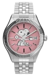 Timex ® Waterbury Legacy X Peanuts® Bracelet Watch, 36mm In Silver/pink/silver