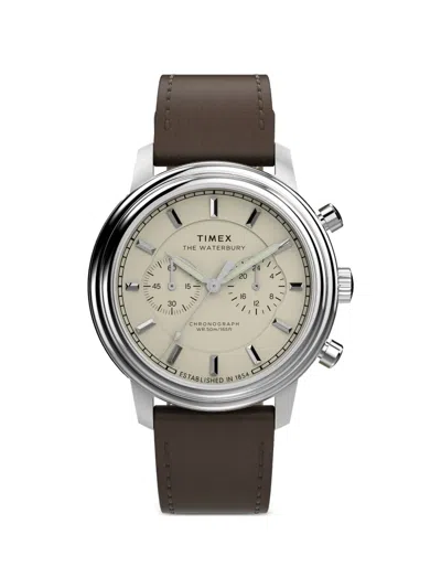 Timex Waterbury Metropolitan Chronograph 41mm Watch In Neutral