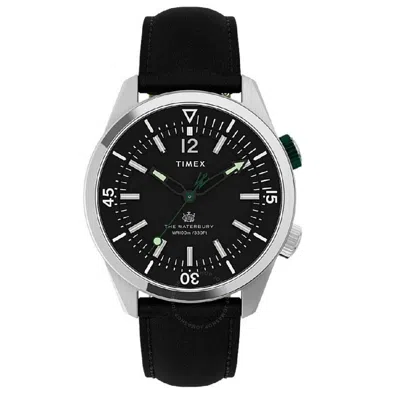 Timex Waterbury Quartz Black Dial Men's Watch Tw2v49800 In Silver Tone/black