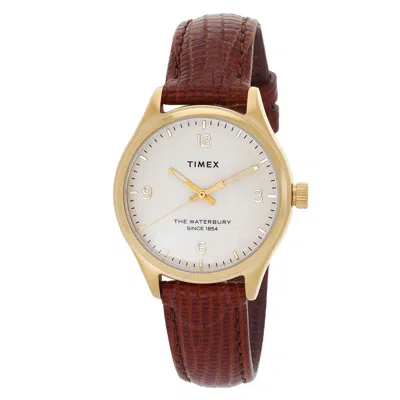 Timex Waterbury Quartz Ladies Watch Tw2u97800 In Beige / Brown / Burgundy / Gold / Gold Tone