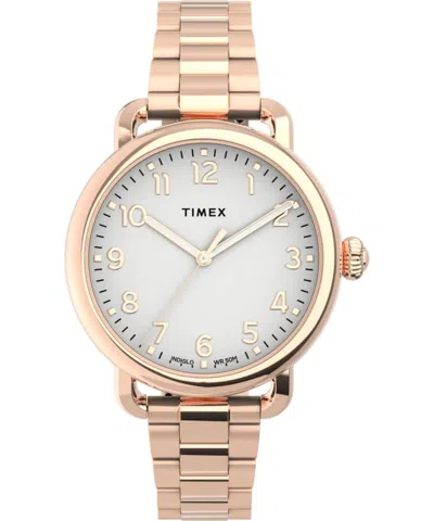 Timex Waterbury Standard 34mm Rose Gold Ladies Watch