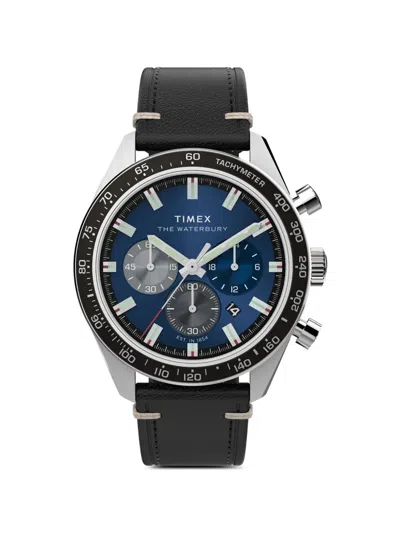 Timex Waterbury Traditional Chronograph 41mm Watch In Black