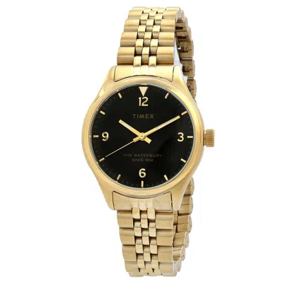 Timex Waterbury Traditional Quartz Black Dial Ladies Watch Tw2r69300 In Gold