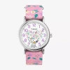 Timex Weekender 38mm Watch - Pink Strap White Dial Silver-tone Case Peanuts Womens Multicolor Strap Watch  In Pink