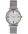 Timex Women's Analog Silver-tone Stainless Steel Watch, 31mm In Silver Tone