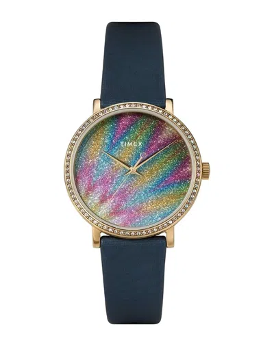 Timex Celestial Crystal-embellished 38mm Watch In Blue
