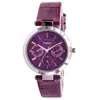 Timex Multifunction Leather Ladies Watch In Purple