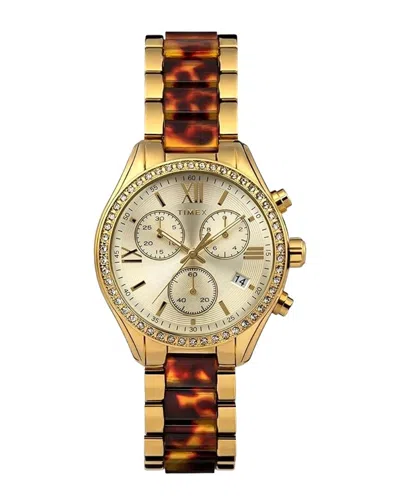 Timex Classic Chronograph Quartz Gold Dial Ladies Watch