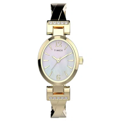 Timex Women's Classic White Oval 21mm In Gold
