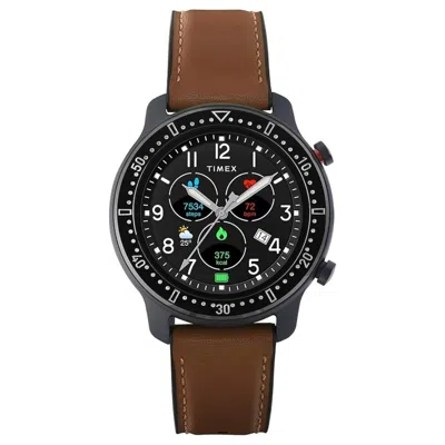 Timex Women's Metropolitan Black Dial Watch In Brown