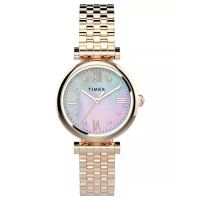 Timex Women's Parisienne White Dial Watch In Gold