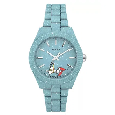 Timex Women's Peanuts Snoopy Blue Dial Watch In Green