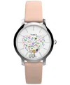 Timex Women's Quartz Analog Brown Leather Watch, 34mm In Brown
