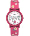 Timex Women's Quartz Analog Pink Nylon Watch, 34mm In Pink