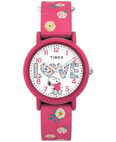 Timex Women's Quartz Analog Pink Nylon Watch, 34mm