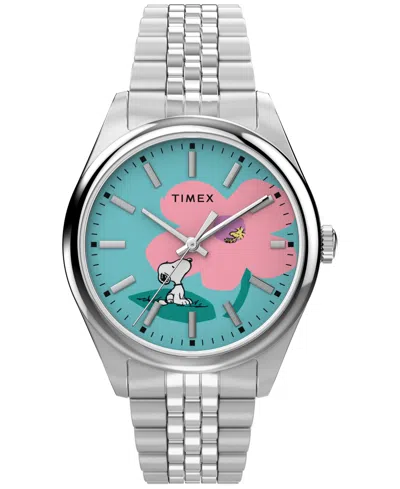 Timex Women's Snoopy Peanuts Quartz Analog Silver-tone Stainless Steel Watch 36mm In Multi