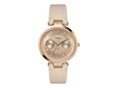 Pre-owned Timex Women's  Classic Tw2t46500 Watch In Brass In Gold