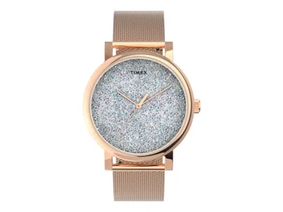 Pre-owned Timex Women's  Crystal Tw2v31200 Watch In Stainless Steel In Silver