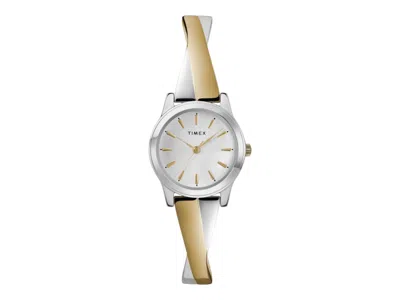 Pre-owned Timex Women's  Fashion Stretch Bangle Expansion Tw2r98600 Watch In Brass In Gold