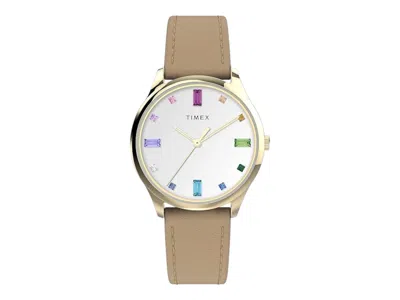 Pre-owned Timex Women's  Modern Easy Reader Tw2v76300 Watch In Brass In Gold