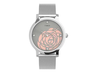 Pre-owned Timex Women's  Transcend Tw2u98200 Watch In Stainless Steel In Silver