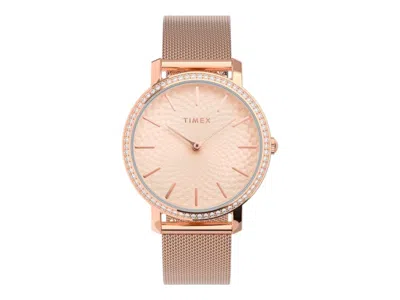 Pre-owned Timex Women's  Transcend Tw2v52500 Watch In Brass In Gold