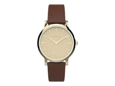 Pre-owned Timex Women's  Transcend Tw2v67000 Watch In Brass In Gold