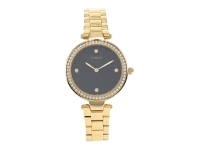 Pre-owned Timex Women's  Trend Crystal Tw2v24400 Watch In Stainless Steel In Silver