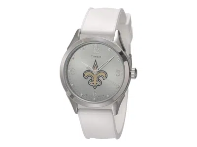 Pre-owned Timex Women's  Tribute Nfl Twzfsaiwb Watch In Brass In Gold