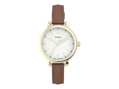 Pre-owned Timex Women's  Waterbury Standard Tw2u60000 Watch In Brass In Gold