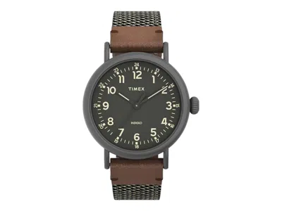 Pre-owned Timex Women's  Waterbury Standard Tw2u89700 Watch In Resin In Brown