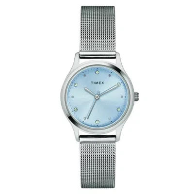 Timex Women's Transcend Blue Round 28mm In Silver
