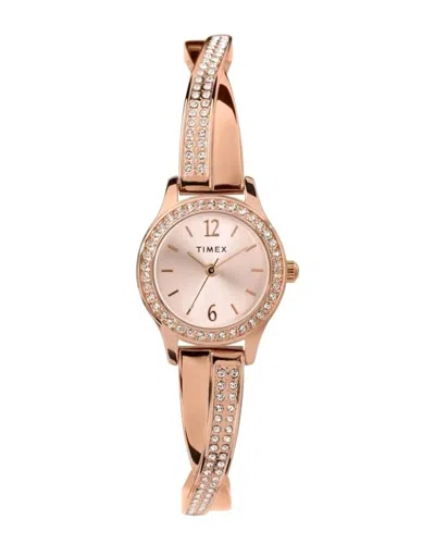Timex Trend Crystal-embellished 23mm Contemporary Watch In Pink
