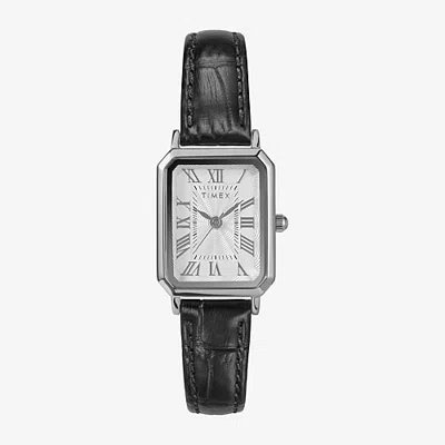 Timex Womens Black Leather Strap Watch Tw2y00800ji In No Color